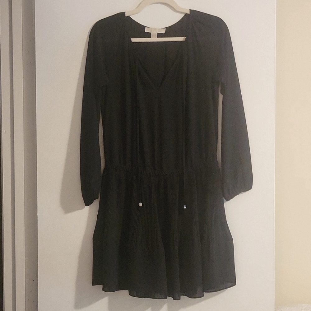 Michael Kors Long Sleeve Black Mini Dress